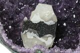 Amethyst Geode with Calcite on Metal Stand - Great Color #126448-2